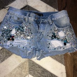 Jewl embellished jean shorts
